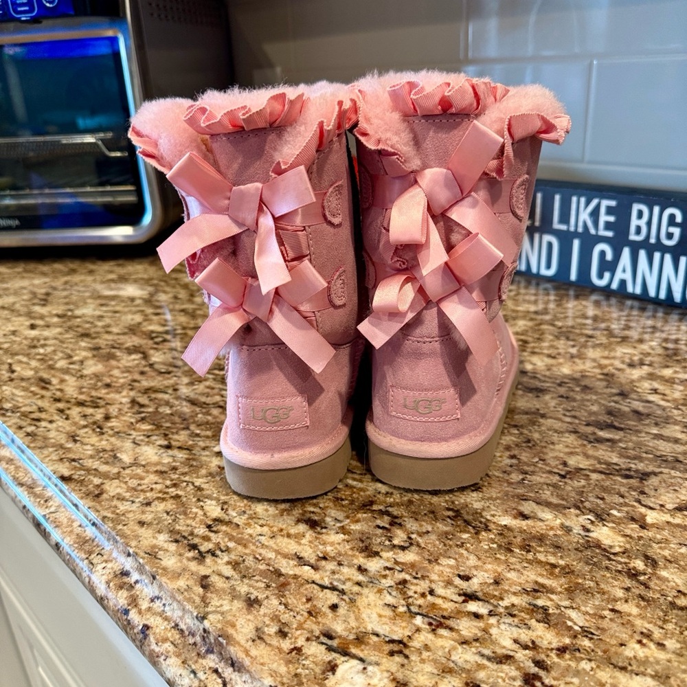 UGG Pink Ribbon Accent Boots
